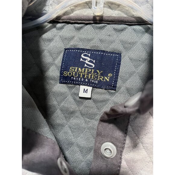 Simply Southern Collection Womens Quilted‎ Pullover Sweater Gray Medium - Picture 3 of 12